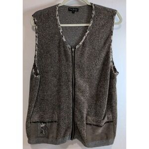 K.D. Spring‎ Women's Zip Sweater Vest Size Large Multicolored Made In USA